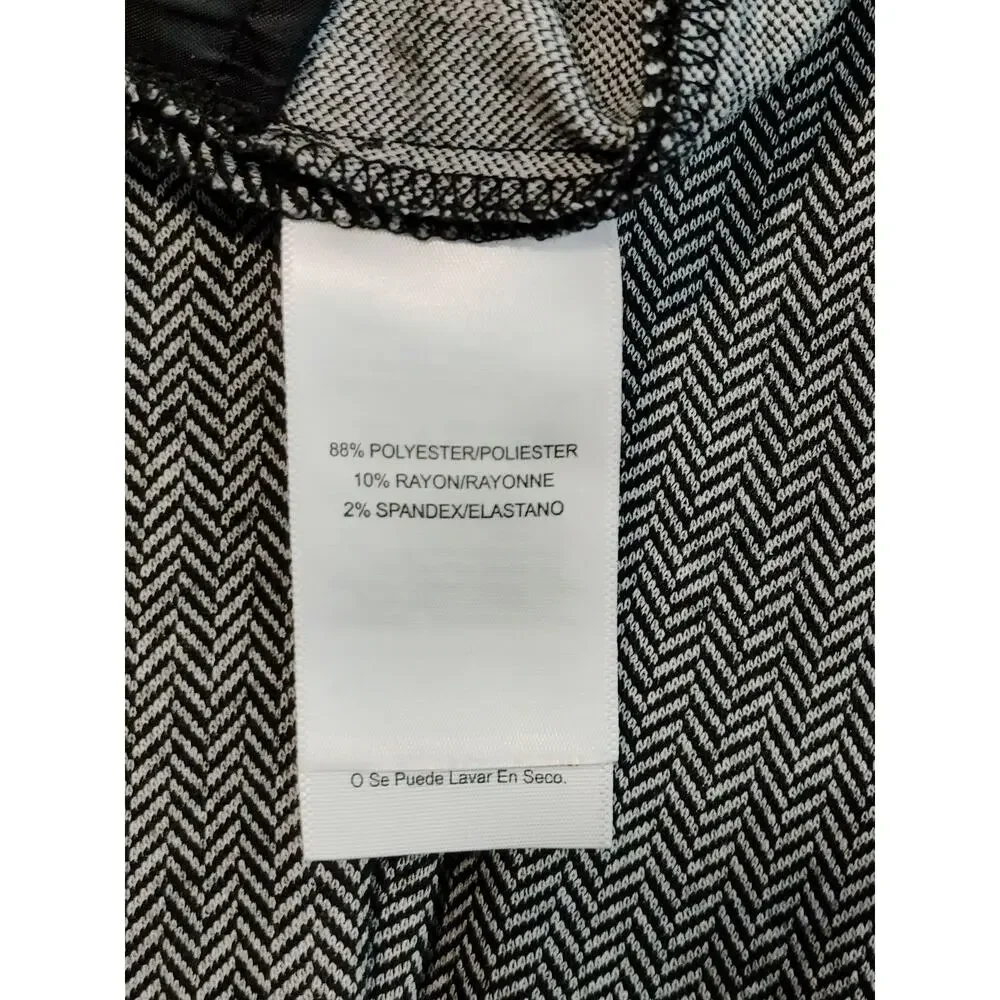 Halston Dress Pants Herringbone Black White Career Rayon Blend Womens Size 6